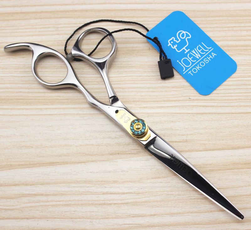handle cutting/ thinning hair scissors with gemstone 6CR professional barber tool free shipping