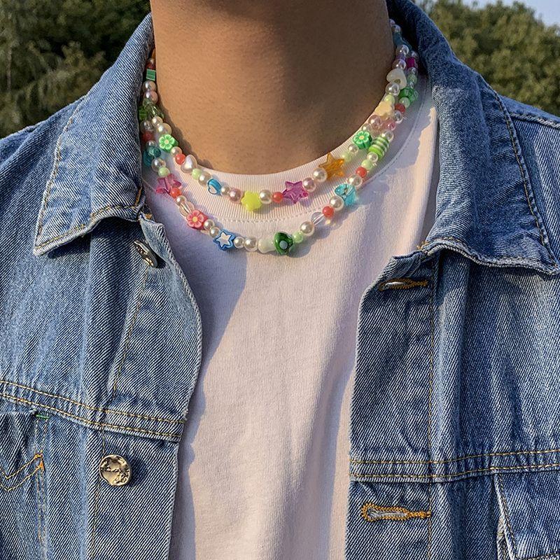 Chokers Simulated Pearl Necklace For Men Bohemia Colorful Geometric Fruit Flowers Chain Acrylic Bead Choker Kpop Summer JewelryChokers
Chokers Simulated Pearl Necklace For Men Bohemia Colorful Geometric Fruit Flowers Chain Acrylic Bead Choker Kpop Summer JewelryChokers