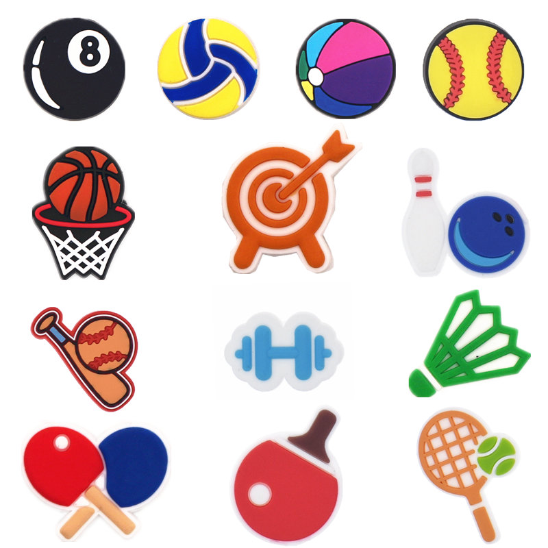 Single Sale 1Pcs Shoe Charms Novelty Sports Equipment Shoes Accessories Shoe Buckle Decoration for croc jibz Kids Party X-mas
Single Sale 1Pcs Shoe Charms Novelty Sports Equipment Shoes Accessories Shoe Buckle Decoration for croc jibz Kids Party X-mas