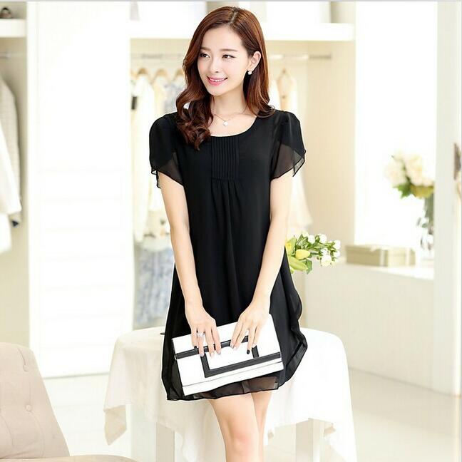 Women Summer Fashion Korean Style Dresses SlimShort Sleeve Solid Color Pleated Lotus Leaf Loose Chiffon Casual Dress Black Size
Women Summer Fashion Korean Style Dresses SlimShort Sleeve Solid Color Pleated Lotus Leaf Loose Chiffon Casual Dress Black Size
