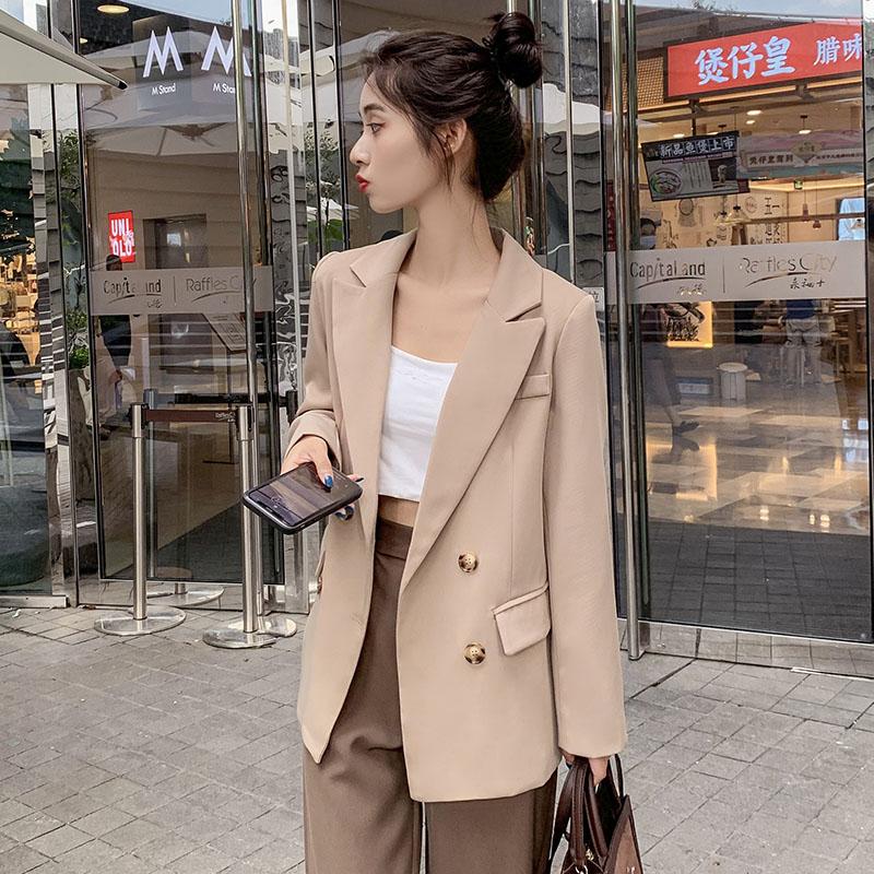 Women' Suits & Blazers Double Breasted Suit Jacket For Women Korean Fashion Trends Office Ladies Slim Clothes Girls Loose Fit Tops Streetwe, Khaki
Women' Suits & Blazers Double Breasted Suit Jacket For Women Korean Fashion Trends Office Ladies Slim Clothes Girls Loose Fit Tops Streetwe, Khaki