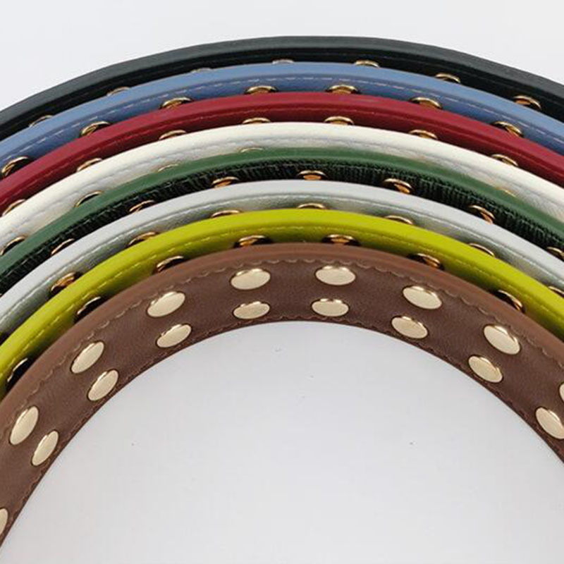 High Quality Rivet Women straps PU leather shoulder belt bags handbag accessories parts for crossbody bag Brown Red STP179 220610