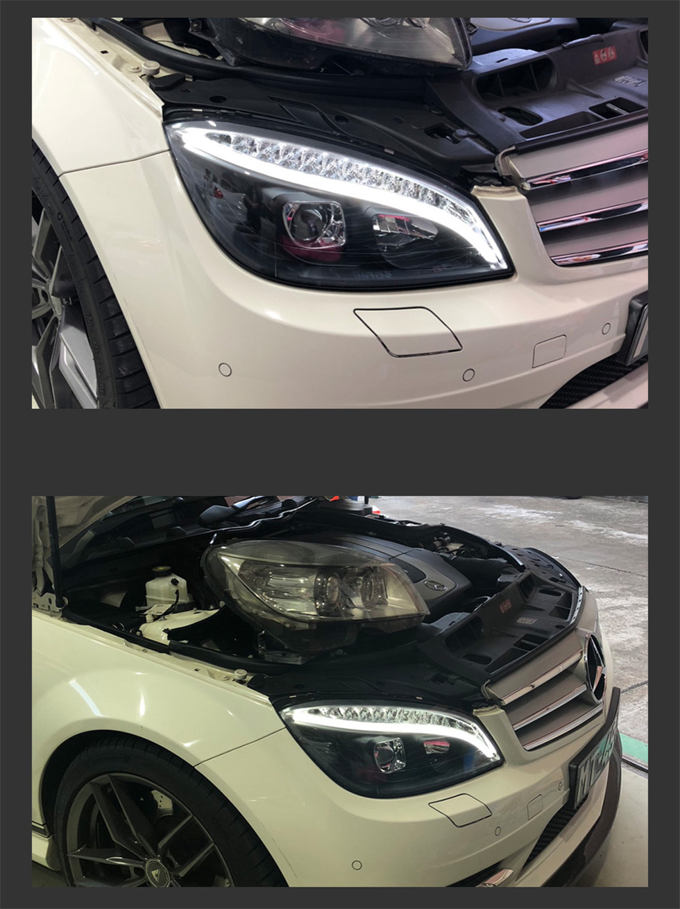 Headlight Assembly For W204 C200 C300 C260 2007-2010 Xenon Bulb Headlight High Beam Daytime Lights Turn Signal