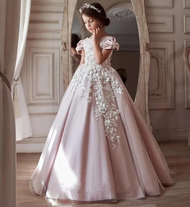 Girl's Dresses Pink Dot Tulle Princess A-Line Flower Girl Dress For Wedding Applique Lace Girls First Communion Gowns 1-14Y PropsGirl's, Ivory
Girl's Dresses Pink Dot Tulle Princess A-Line Flower Girl Dress For Wedding Applique Lace Girls First Communion Gowns 1-14Y PropsGirl's, Ivory
