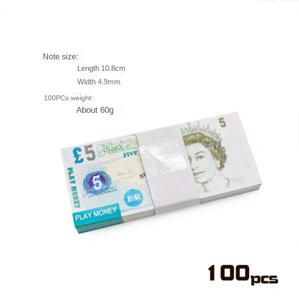 Party Supplies Film Money Banknote 5 10 20 50 GBP Relist Toy Bar accessoires Copie de monnaie Faux 100 PCS / Pack
Party Supplies Film Money Banknote 5 10 20 50 GBP Relist Toy Bar accessoires Copie de monnaie Faux 100 PCS / Pack