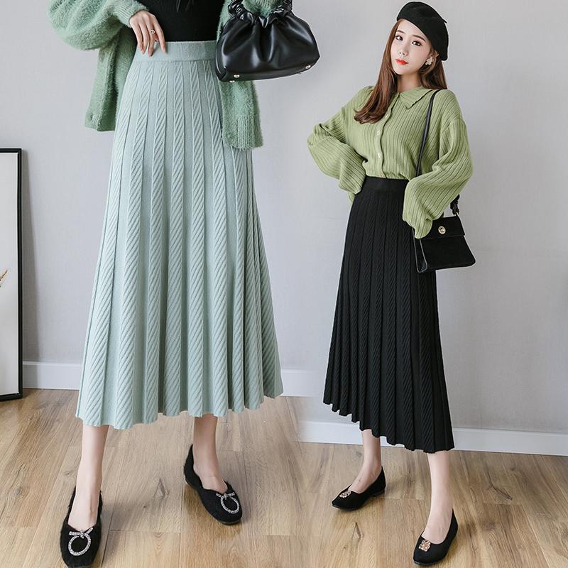Skirts Knitted Dress Women' Skirt Autumn And Winter Leisure Pleated High-Waisted Core-Spun Yarn Wool Mid-Length Thick, Gray
Skirts Knitted Dress Women' Skirt Autumn And Winter Leisure Pleated High-Waisted Core-Spun Yarn Wool Mid-Length Thick, Gray