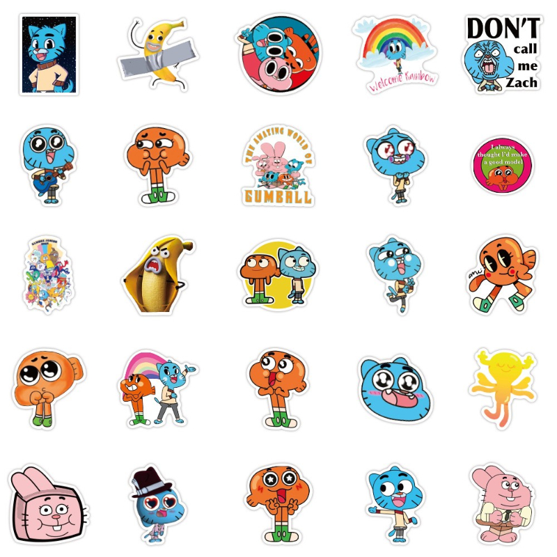 50Pcs Cartoon The Amazing World of Gumball sticker anime Graffiti Kids Toy Skateboard car Motorcycle Bicycle Sticker Decals Wholesale