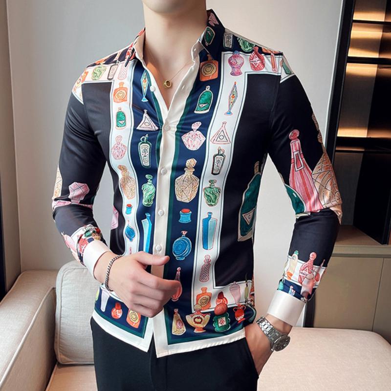 Men's Casual Shirts Blouse Homme Baroque Banquet Shirt Paisley Mens Luxury Korean Long Sleeve Print Men Slim Fit ClothingMen's, 1709-black
Men's Casual Shirts Blouse Homme Baroque Banquet Shirt Paisley Mens Luxury Korean Long Sleeve Print Men Slim Fit ClothingMen's, 1709-black
