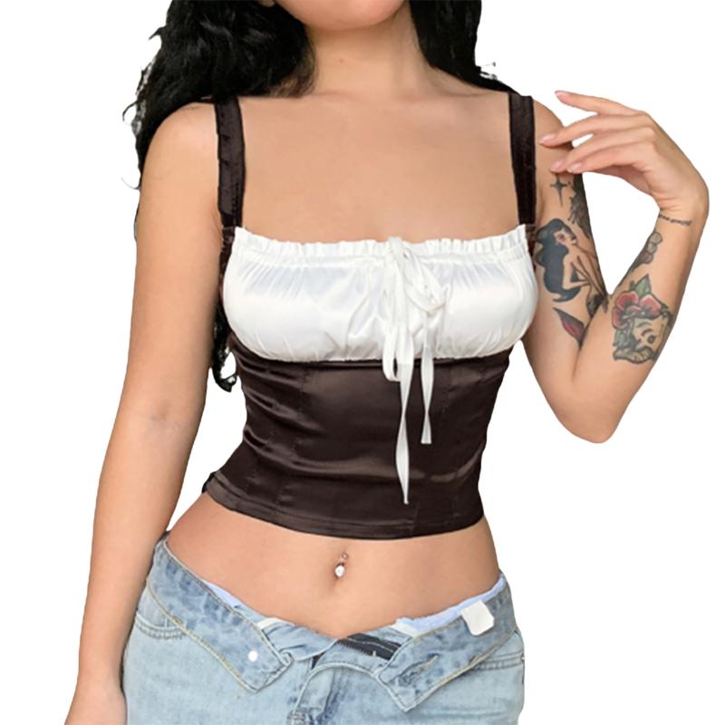 Women' Tanks & Camis Women Vintage Camisole Square Neck Pleated Tie Up Chest Adjustable Patchwork Tops Summer Fashion Crop VestWomen, As the picture
Women' Tanks & Camis Women Vintage Camisole Square Neck Pleated Tie Up Chest Adjustable Patchwork Tops Summer Fashion Crop VestWomen, As the picture