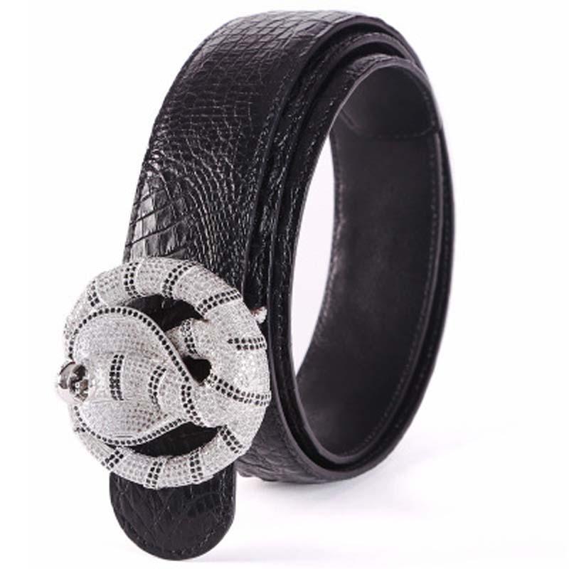 Belts Linshe Crocodile Real Men Belt High-grade Snake Buckle Stainless Steel Male, Black 
Belts Linshe Crocodile Real Men Belt High-grade Snake Buckle Stainless Steel Male, Black