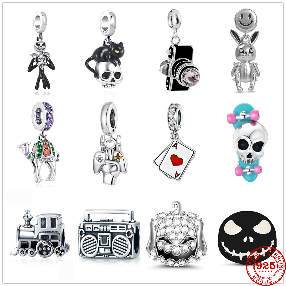 925 Sterling Silver Dangle Charm New Glow-in-the-dark Jack Skull Camel Beads Bead Fit Pandora Charms Bracelet DIY Jewelry Accessories
925 Sterling Silver Dangle Charm New Glow-in-the-dark Jack Skull Camel Beads Bead Fit Pandora Charms Bracelet DIY Jewelry Accessories