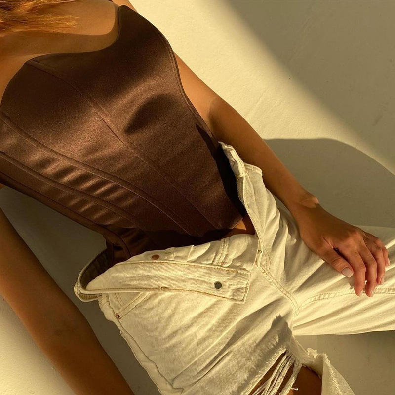 Beyouare Sexy Women Tube Tops Solid Sleeveless Slim Skinny Corset Cropped Top Summer Casual Elegant Female Strapless Vest 220316