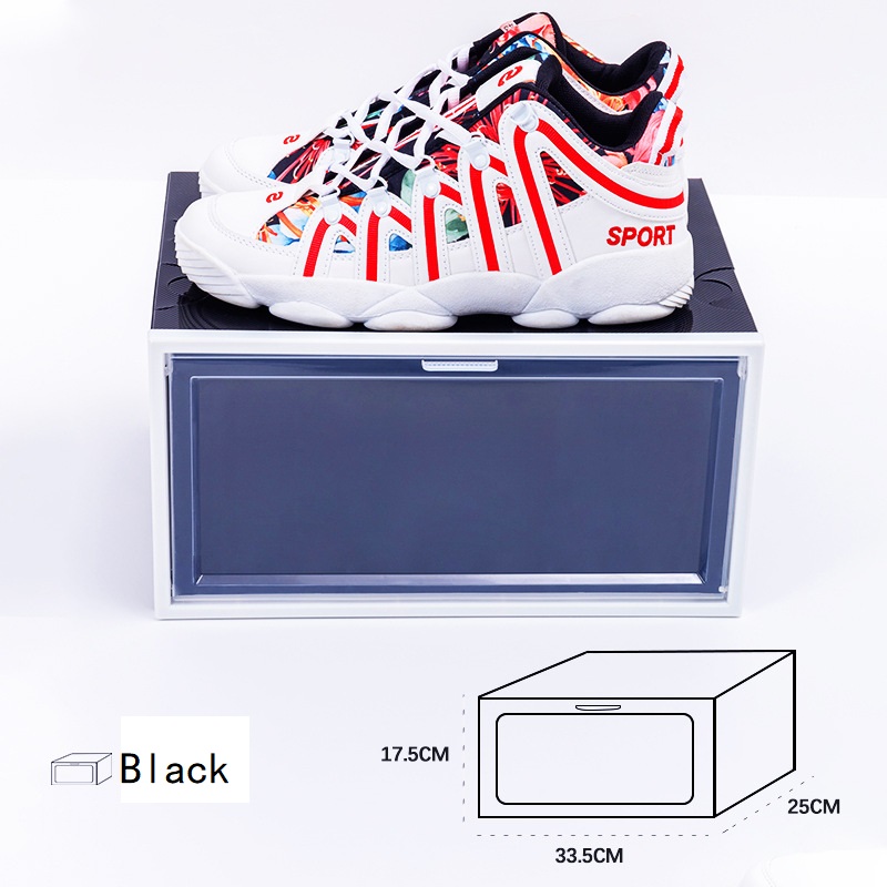 Plus size side opening basketball plastic shoe box men and women household storage box shoes rack