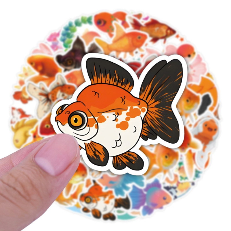 50Pcs Marine Life cartoon Goldfish Sticker Graffiti Kid Motorcycle Skateboard Bicycle Decal
