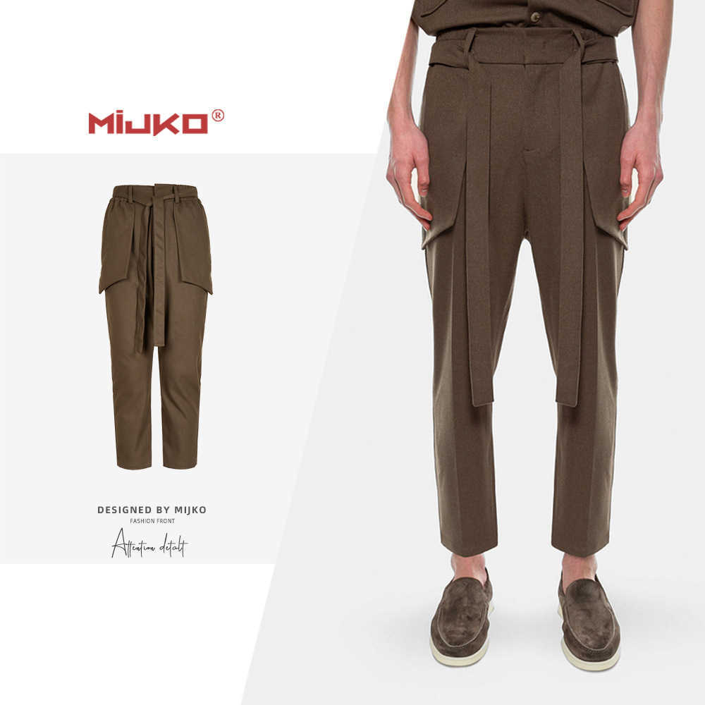 Men's Pants Mijko men's wear women's autumn and winter new ADF style ribbon gentleman 9-point pants men's and women's fashion brand slim fit trousers, Brown
Men's Pants Mijko men's wear women's autumn and winter new ADF style ribbon gentleman 9-point pants men's and women's fashion brand slim fit trousers, Brown