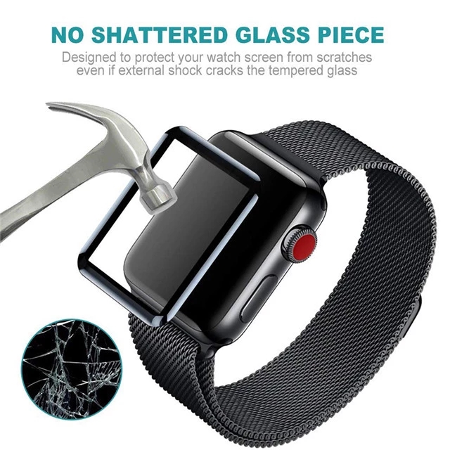 For Apple Watch iWatch 2 3 4 3D Soft Curved Edge Full Screen Protector Cover 41mm 45mm 38mm 42mm 40mm 44mm Tempered Glass Protector Protective With Re