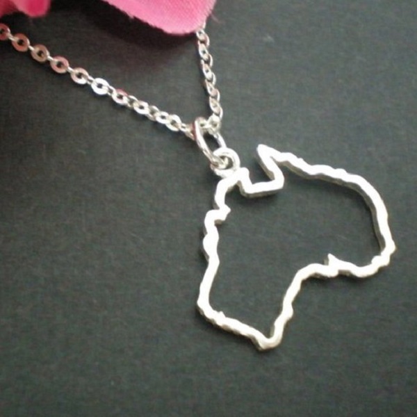 30PCS Outline Commonwealth of Australia Country Map Necklace Simple Adoption Continent Australian State Sydney Profile Necklaces