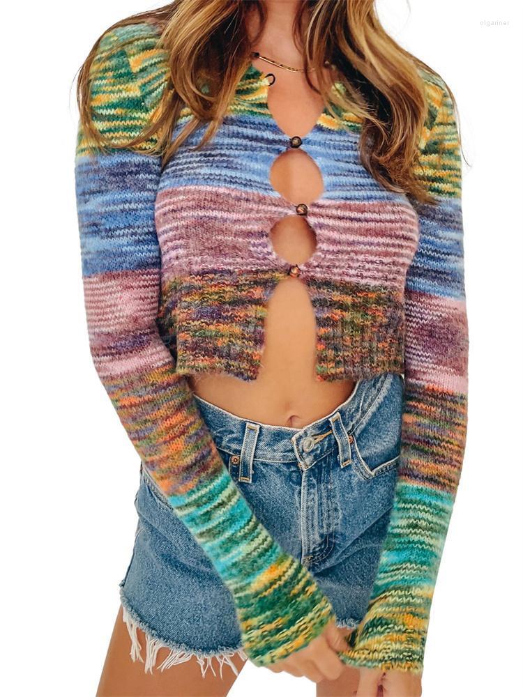 Women' Knits & Tees Thorn Tree Women Short Exposed Navel Cardigans Long Sleeve Knitted Tie-Dye Print Button Hollow Out Crop Tops Spring Fal, Multi
Women' Knits & Tees Thorn Tree Women Short Exposed Navel Cardigans Long Sleeve Knitted Tie-Dye Print Button Hollow Out Crop Tops Spring Fal, Multi