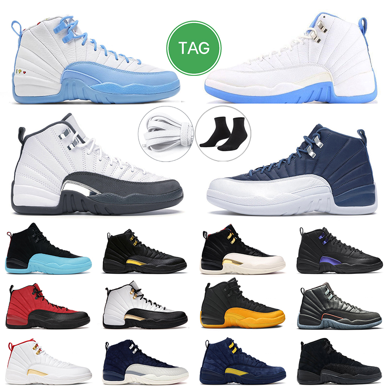 12s men Basketball Shoes 12 Gamma retro Blue University Gold Flight Grey Concord Reverse The Master Indigo Taxi mens outdoor sports trainer Sneakers, Dark grey
12s men Basketball Shoes 12 Gamma retro Blue University Gold Flight Grey Concord Reverse The Master Indigo Taxi mens outdoor sports trainer Sneakers, Dark grey