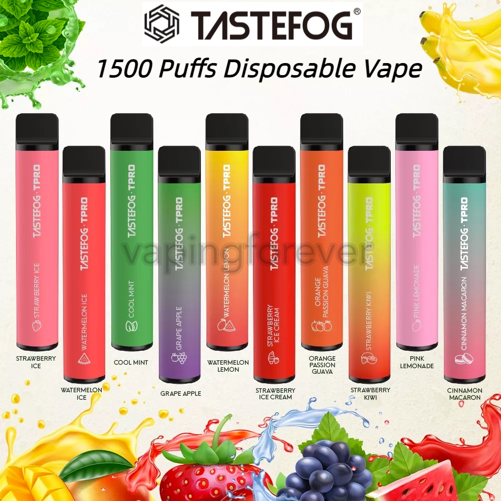 Tastefog TPRO E Cigarettes 1500 Puffs Disposable Vape Pen 850mAh Battery 5ml Pods Cartridges Pre-Filled Vaporizers Device
Tastefog TPRO E Cigarettes 1500 Puffs Disposable Vape Pen 850mAh Battery 5ml Pods Cartridges Pre-Filled Vaporizers Device