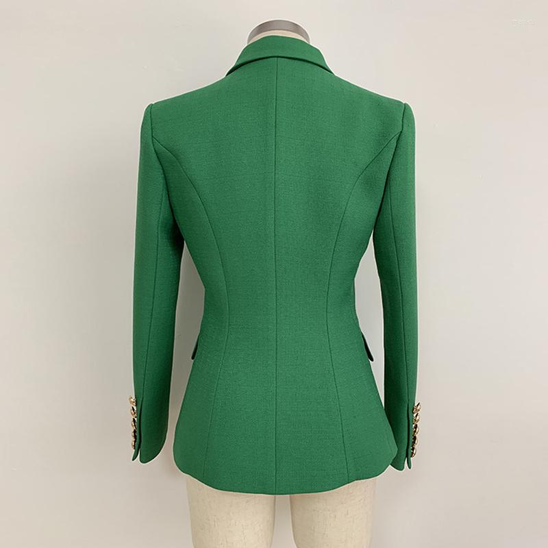 Women's Suits & Blazers Runway Designer 2022 Lion Button Woman Long Sleeve Slim Waist Outwear Coats Office Lady Autumn Tops Plus Size