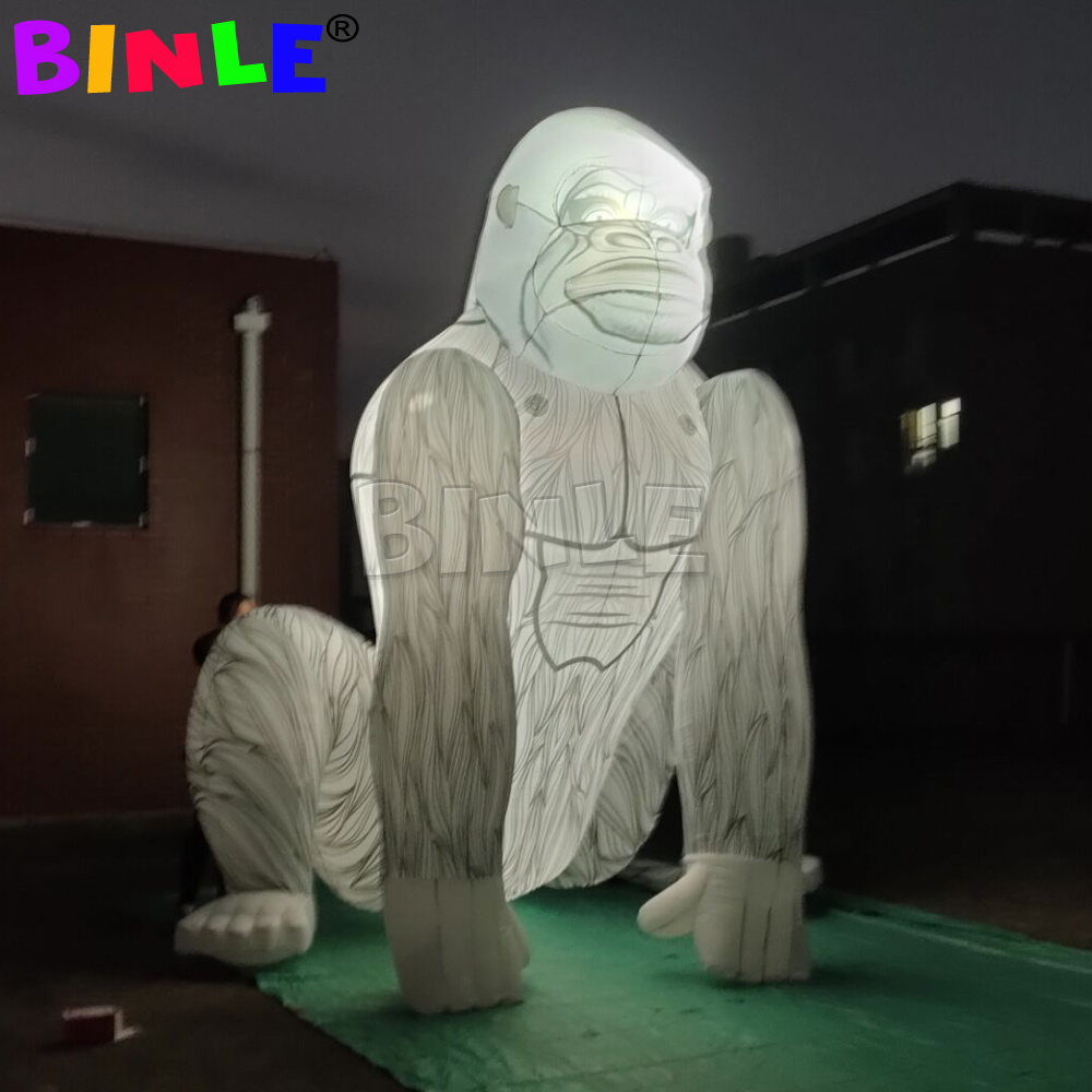 Customizable color giant Inflatable Gorilla with led lights,large Inflatable monkey Ground Balloon for advertising decoration