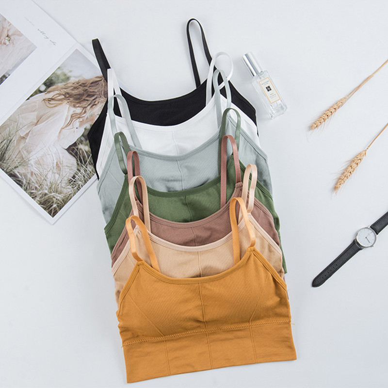 Sexy Bra Underwear Bas For Women lette Seamless Padded Lingerie Cotton Wireless Fitness Tops ssiere Solid 220511