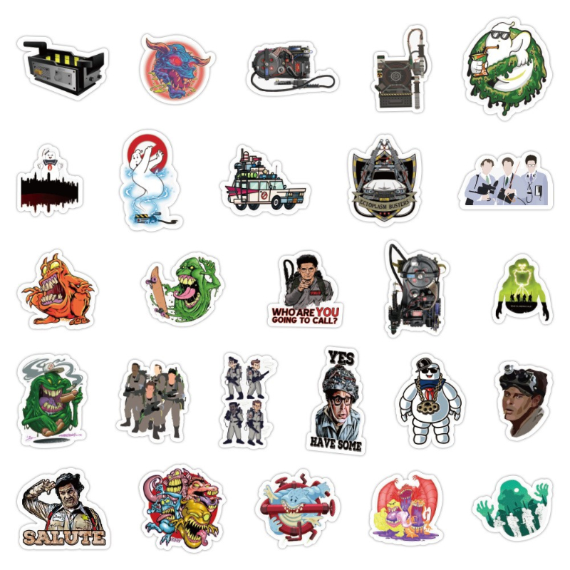 50Pcs/Lot Funny Comedy Movies Ghostbusters Stickers Graffiti Stickers for DIY Luggage Laptop Skateboard Motorcycle Bicycle Sticker