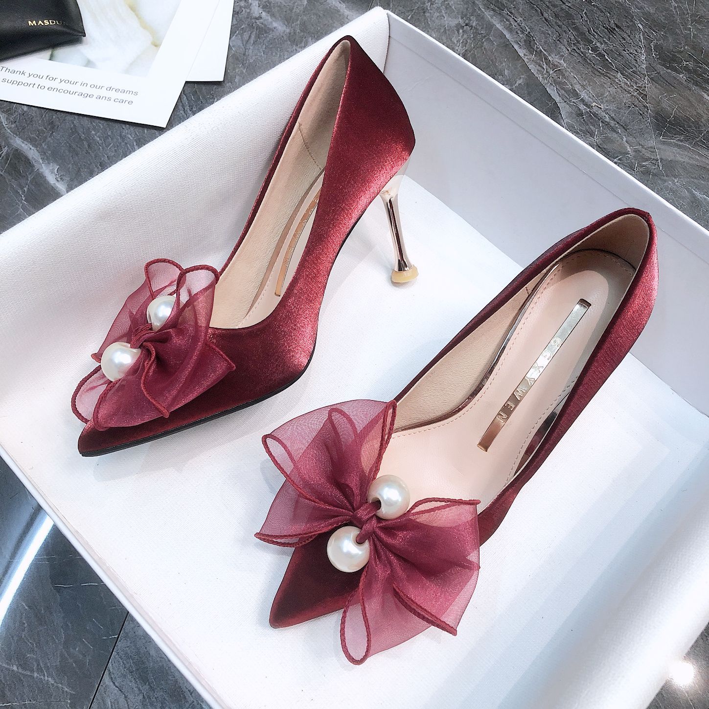 2022 Cinderella Pearls Shoes Bridal Rhinestone Wedding Shoes With Flower Genuine Women