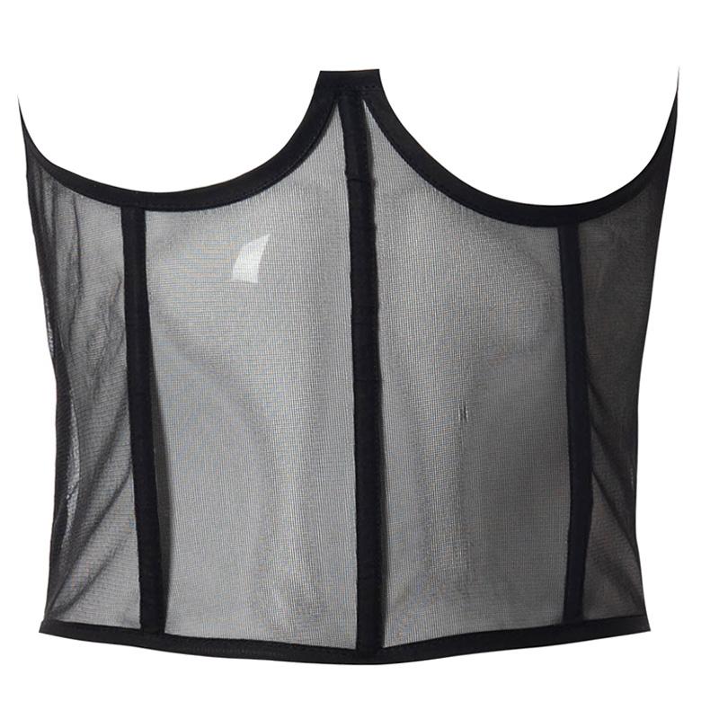 Belts Fashion Sexy Sleeveless Corset Top Casual All Match Mesh Black See-ThroughTops With Fairy Bandage For Womens Drop
Belts Fashion Sexy Sleeveless Corset Top Casual All Match Mesh Black See-ThroughTops With Fairy Bandage For Womens Drop