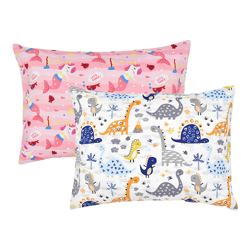 Kids Toddler Pillowcase Organic Cotton Soft and Light Rectangle Pillow Slip Cute Animal Print for Baby Boys Girls Travel Pillows Gift, Patterned