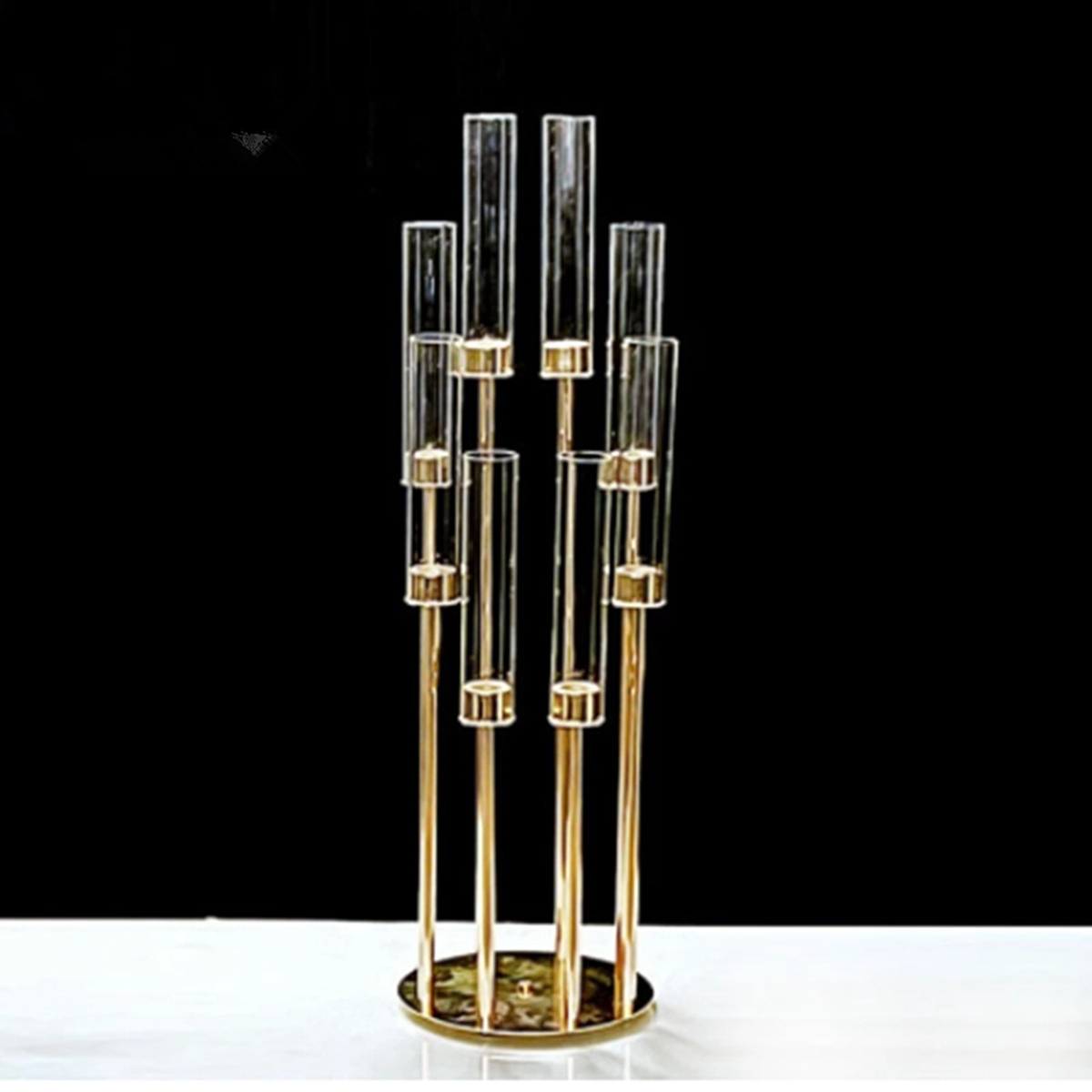 decoration Head Metal Candelabra Candle Holders Road Lead Table Centerpiece Gold Candelabrum Stand Pillar Candlestick For wedding imake186 XJ260305