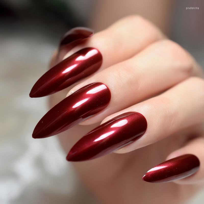 False Nails 24Pcs Good Quality Acrylic Nail Wine Red Extra Long Shiny Easy Apply Sharp Stiletto Artificial For Party Z932 Prud22, Z933
False Nails 24Pcs Good Quality Acrylic Nail Wine Red Extra Long Shiny Easy Apply Sharp Stiletto Artificial For Party Z932 Prud22, Z933