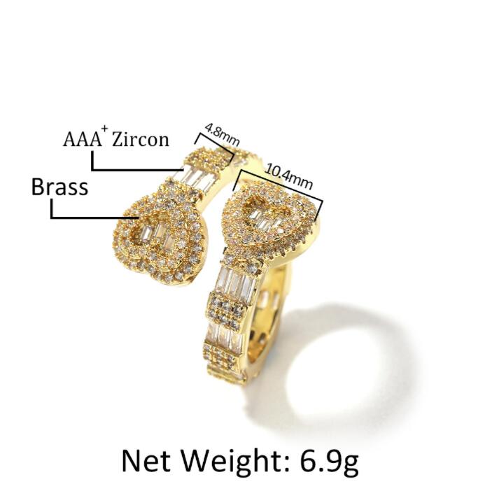 Hip Hop 3A+ CZ Stone Paved Bling Iced Out Double Heart Finger Band Rings for Women Men Unisex Rapper Jewelry Gift
Hip Hop 3A+ CZ Stone Paved Bling Iced Out Double Heart Finger Band Rings for Women Men Unisex Rapper Jewelry Gift