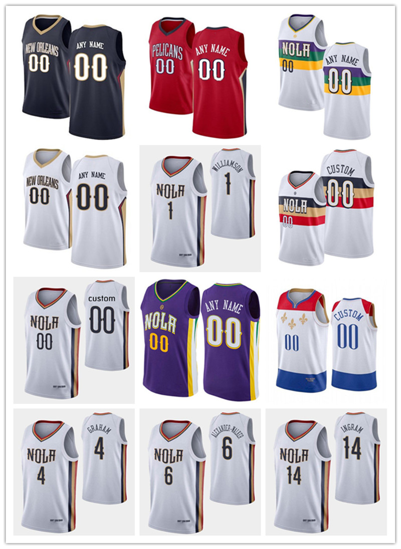 75th Custom New Orleans''Pelicans''Zion 1 Williamson Brandon 14 Ingram Nickeil 6 Alexander-Walker Devonte 4 Graham Basketball Jerseys, Color
75th Custom New Orleans''Pelicans''Zion 1 Williamson Brandon 14 Ingram Nickeil 6 Alexander-Walker Devonte 4 Graham Basketball Jerseys, Color