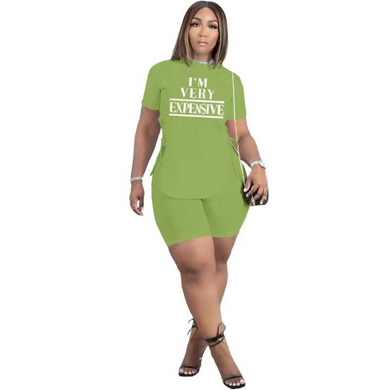 Plus Size Summer Women Tracksuits Solid T-shirt + short Pants Ripped Jogger Suits 2 PCS Sets Letter Printed Outfits S-4XL Designer Clothing