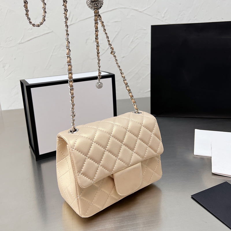 Designer Classic Mini Flap Silver Strass Caviar Leather Bags Pearl Color Calfskin Adjustable Shoulder Strap Vanity Cosmetic Case Luxury, Box
Designer Classic Mini Flap Silver Strass Caviar Leather Bags Pearl Color Calfskin Adjustable Shoulder Strap Vanity Cosmetic Case Luxury, Box