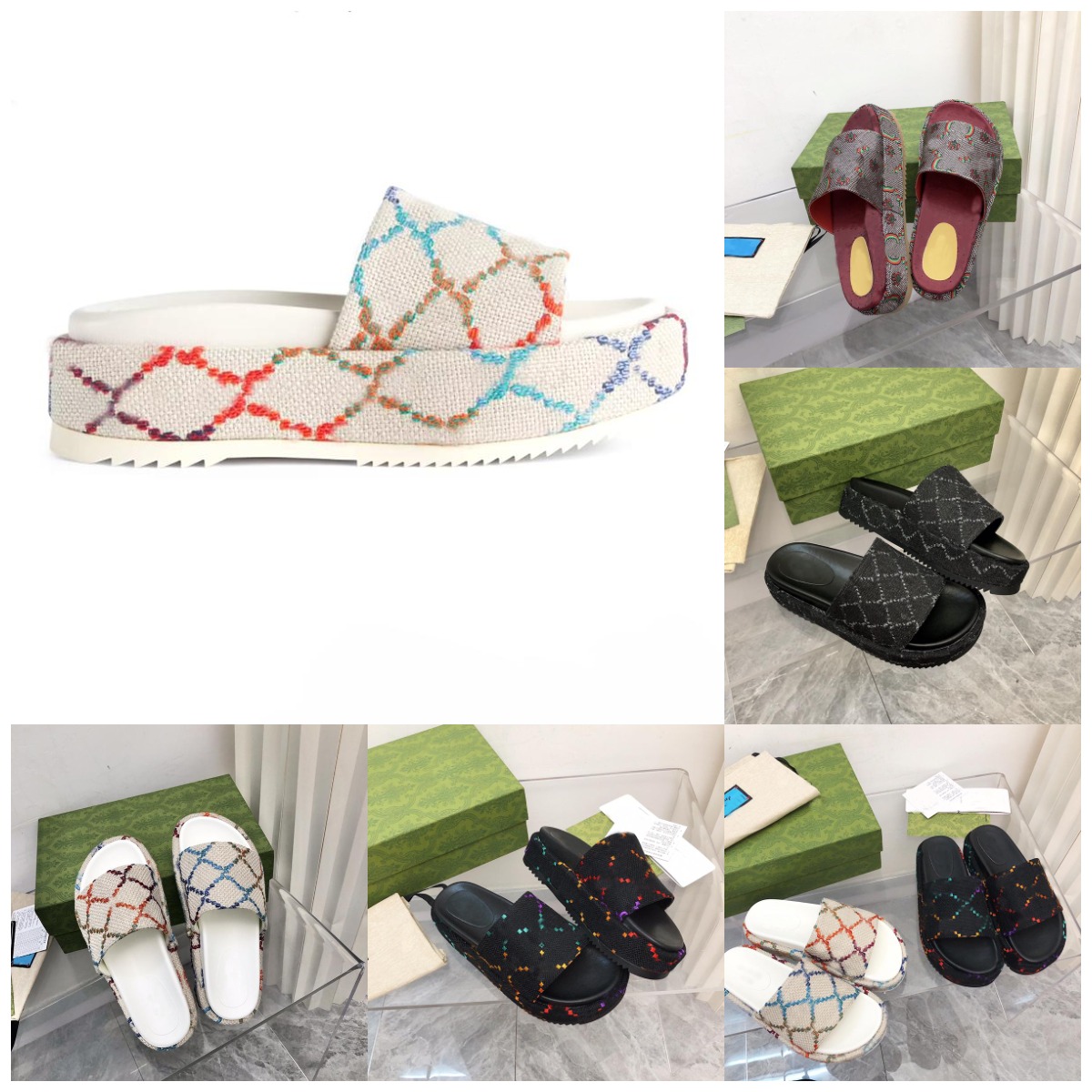 Brand Multicolor Women's Platform Slide Sandal Designer Sandals Embroidery Thick bottom slipper luxury Alphabet lady High heel Slippers Summer Beach Shoes US4-US11, Sock
Brand Multicolor Women's Platform Slide Sandal Designer Sandals Embroidery Thick bottom slipper luxury Alphabet lady High heel Slippers Summer Beach Shoes US4-US11, Sock