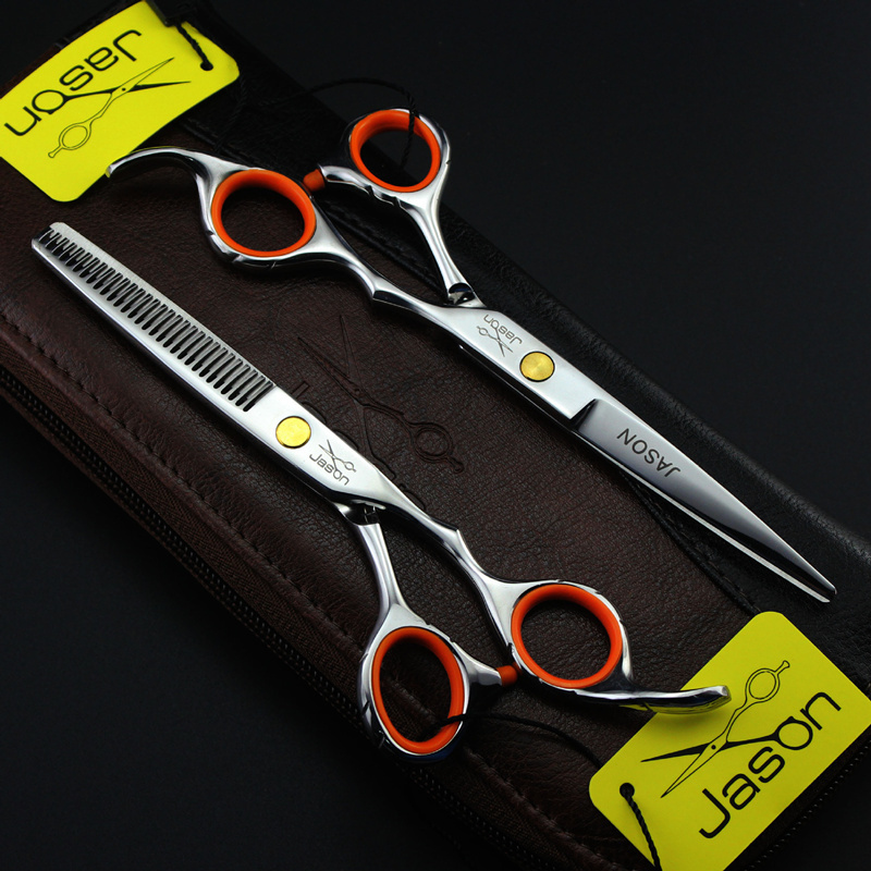 2 Scissors+Bag+Comb Japan High Quality Jason 5.5/6.0 Inch Professional Hairdressing Scissors Hair Cutting Barber Shear Set Salon 220317
