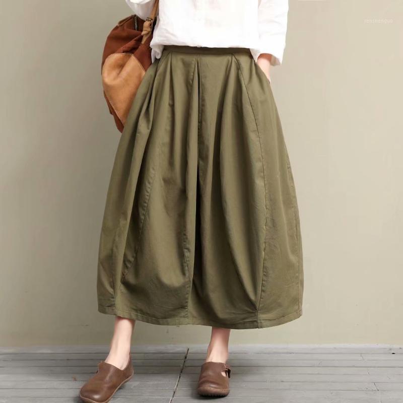 Skirts 2022 Spring Summer Skirt Retro Women Elastic Waist Loose All-match Ladies Casual Pocket Solid Color, Beige
Skirts 2022 Spring Summer Skirt Retro Women Elastic Waist Loose All-match Ladies Casual Pocket Solid Color, Beige