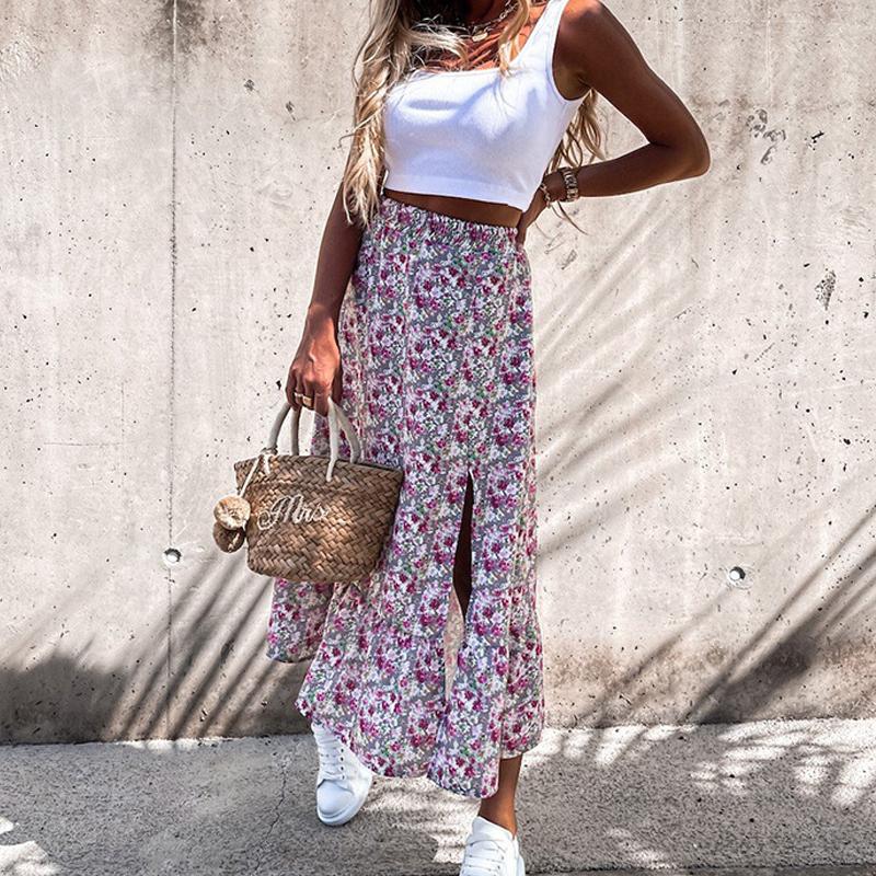 Skirts Summer Design Vintage Floral Ruffle Long Women Elegant Split A-Line Sweet Lady Casual Elastic Waist SkirtsSkirts, 02 gray
Skirts Summer Design Vintage Floral Ruffle Long Women Elegant Split A-Line Sweet Lady Casual Elastic Waist SkirtsSkirts, 02 gray