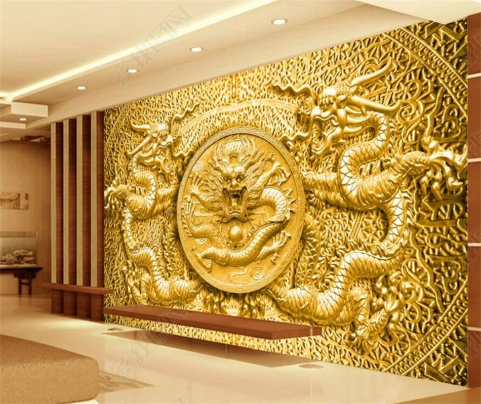 Embossed Golden Custom Wallpaper Home Decor Mural 3D Wall Paper Decor Wallpaper Papel De Parede