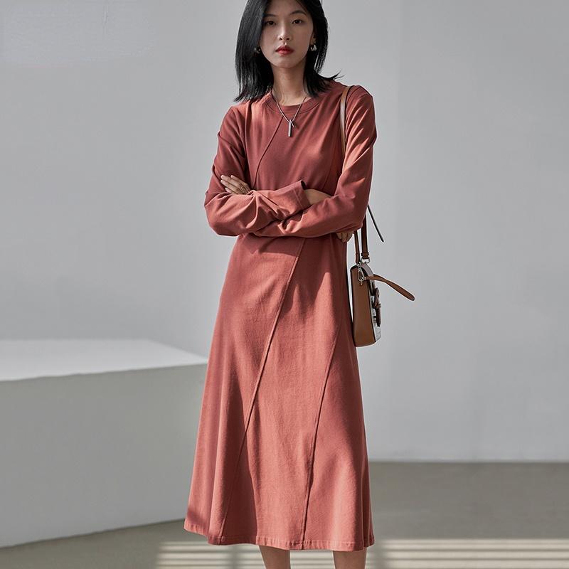 Casual Dresses Women Red Topstitched Long Elegant Dress Round Neck Sleeve Loose Fit Fashion Tide Spring Autumn 2022 TH706Casual, Gray
Casual Dresses Women Red Topstitched Long Elegant Dress Round Neck Sleeve Loose Fit Fashion Tide Spring Autumn 2022 TH706Casual, Gray
