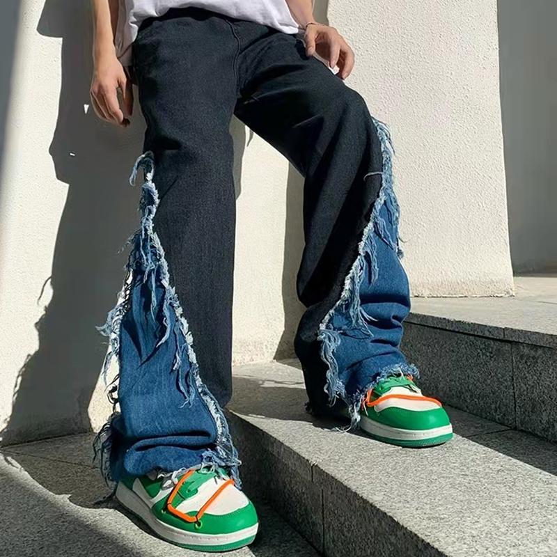 Men' Jeans Collision-color Patchwork Men' I Street Style Matching Color Frilled Straight Leg Trousers High SlacksMen, Negro
Men' Jeans Collision-color Patchwork Men' I Street Style Matching Color Frilled Straight Leg Trousers High SlacksMen, Negro