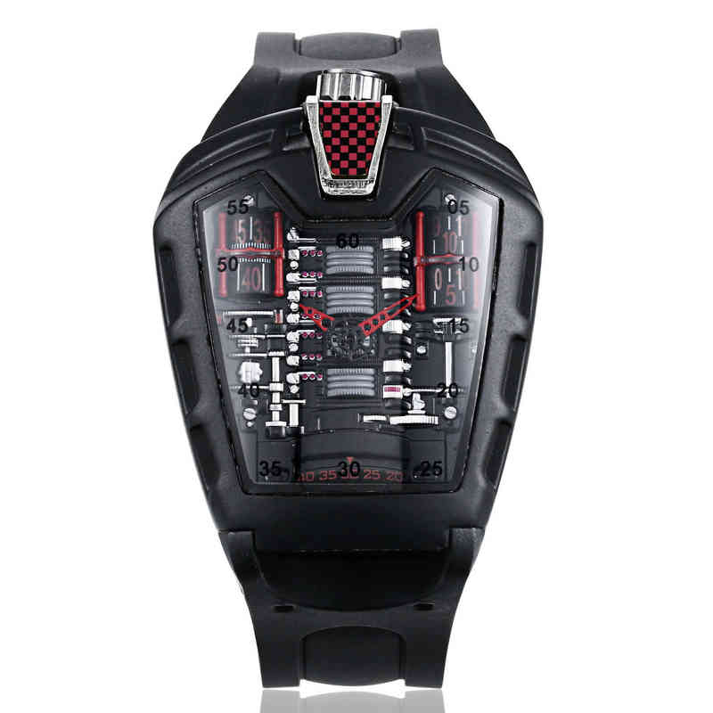 Luxury Mens Designer Watches Sports Car Concept Racing Mechanical Style Six Cylinder Engine Compartment Creative Watch Men's Fashion, Black shell and red face
Luxury Mens Designer Watches Sports Car Concept Racing Mechanical Style Six Cylinder Engine Compartment Creative Watch Men's Fashion, Black shell and red face