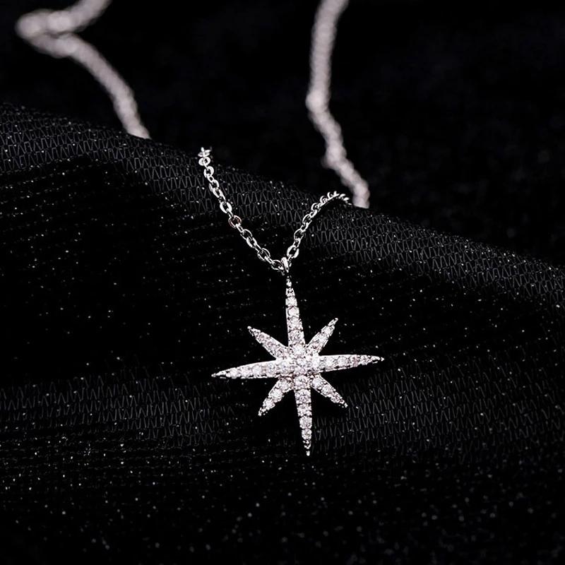 Chains Sweet Fashion Wild Shooting Star Shines Single Eight-pointed Necklace 925 Sterling Silver Temperament Women Clavicle ChaiChains
Chains Sweet Fashion Wild Shooting Star Shines Single Eight-pointed Necklace 925 Sterling Silver Temperament Women Clavicle ChaiChains
