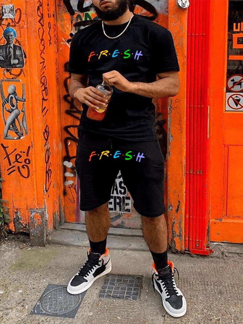 Men' Tracksuits Men' FRESH Spring Summer Plus Size Printed T-Shirt Shorts Comfortable Fashion 2 Sportswear Piece Set For Men WomenMen, Photo color1
Men' Tracksuits Men' FRESH Spring Summer Plus Size Printed T-Shirt Shorts Comfortable Fashion 2 Sportswear Piece Set For Men WomenMen, Photo color1