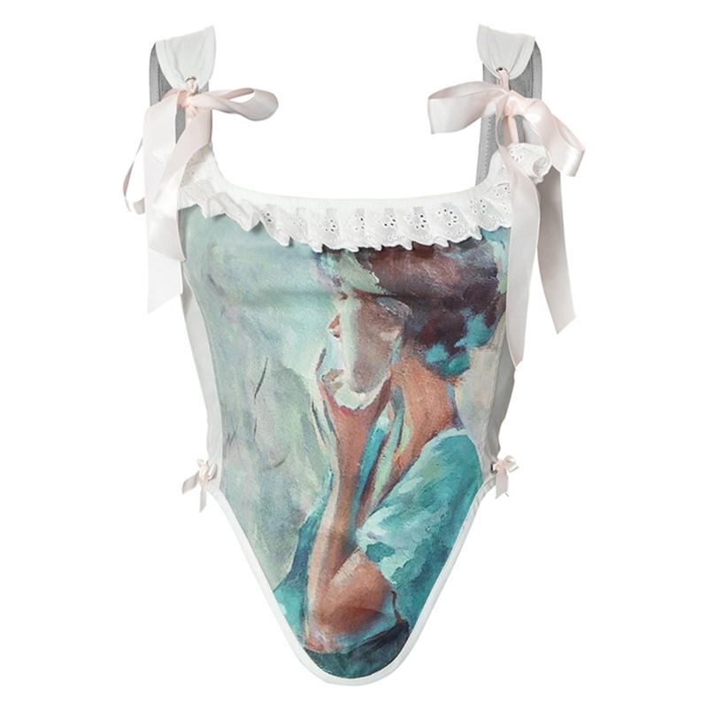 Belts Vintage Crop Tops Tank Top With Straps Printed Bustier Oil Painting Print Retro Corset For Women To Wear OutBelts, As pic
Belts Vintage Crop Tops Tank Top With Straps Printed Bustier Oil Painting Print Retro Corset For Women To Wear OutBelts, As pic