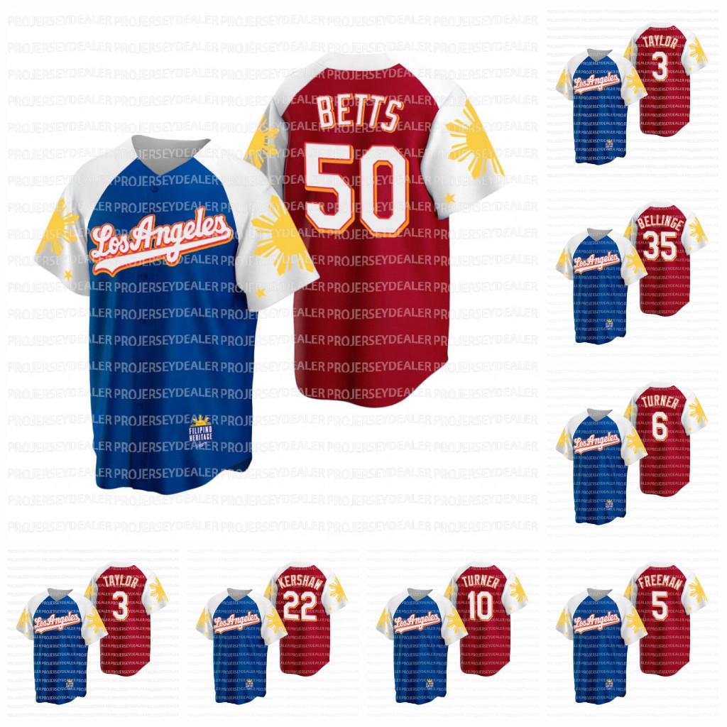 Freddie Freeman 2022 Dodger Filipino Heritage Night Jersey Cody Bellinger Mookie Betts Craig Kimbel Trea Justin Turner Clayton Kershaw Julio Urias Max Muncy