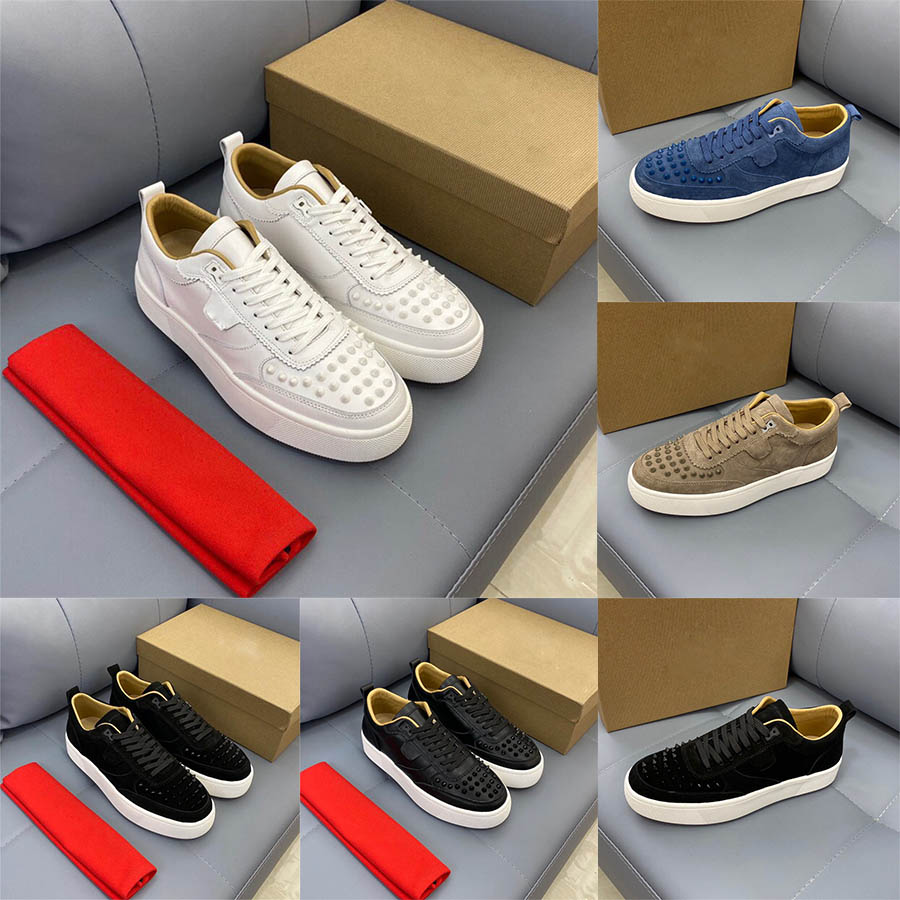 Designer Sneakers Men Women Casual Shoes Rivet Studs Flat Shoe Red Sole Sneakers Brand Fashion Popular Party Couple Leather Low Trainers size35-47, Color 
Designer Sneakers Men Women Casual Shoes Rivet Studs Flat Shoe Red Sole Sneakers Brand Fashion Popular Party Couple Leather Low Trainers size35-47, Color